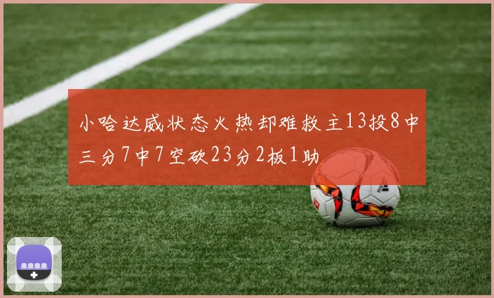 小哈达威状态火热却难救主13投8中三分7中7空砍23分2板1助